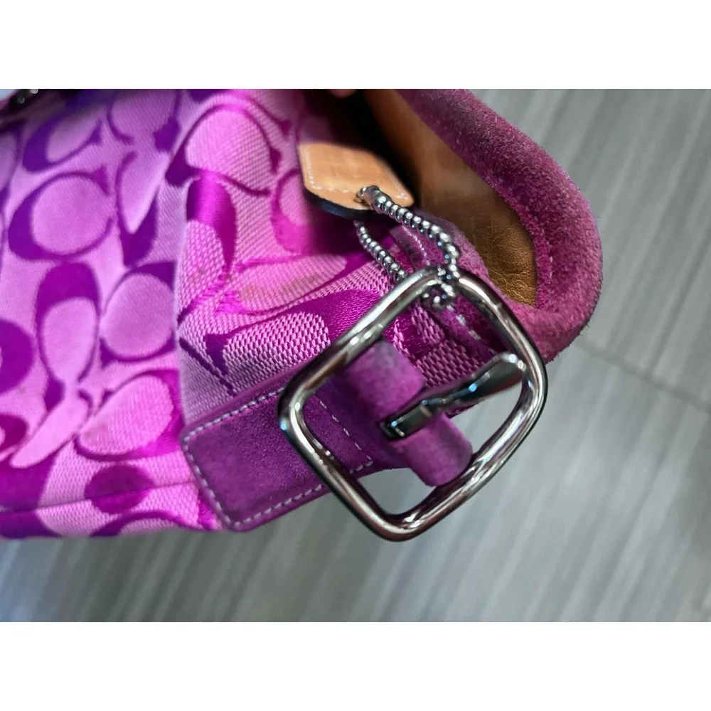 Coach Vintage Hamptons Monogram Clip Hobo Bag Pink 2000/Y2K Era